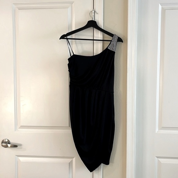 ✨ Y2K One Shoulder Embellished Mini Handkerchief Dress, Circa 2008 Size: M - Picture 5 of 17